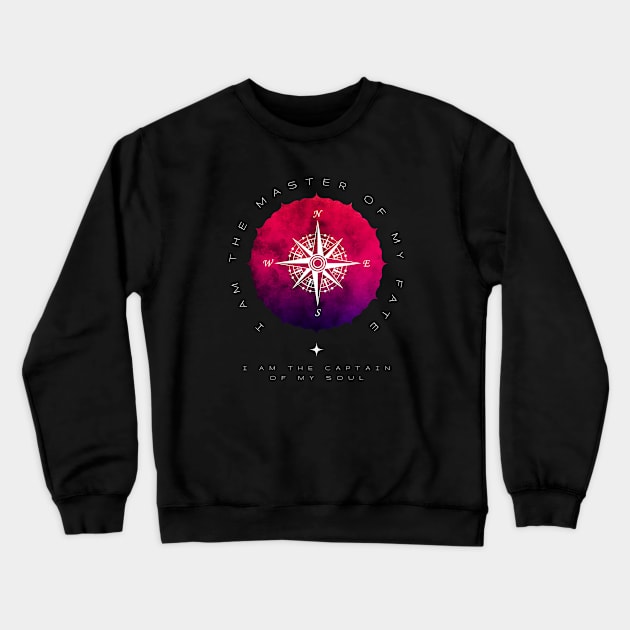 Invictus Compass - Poetry Art Crewneck Sweatshirt by Autonomy Prints